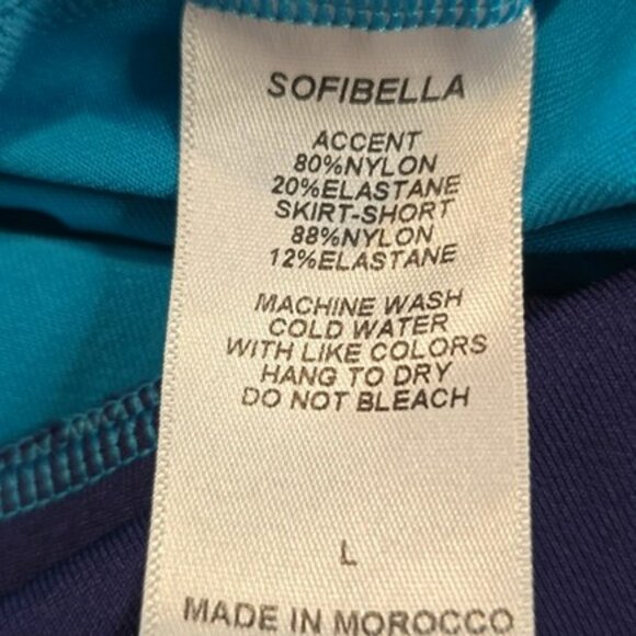 Sofibella Women's Activewear Skirt Skort Size Large Blue Orange Pockets Sporty - Picture 13 of 14